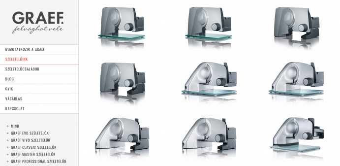 GRAEF szeletelő microsite